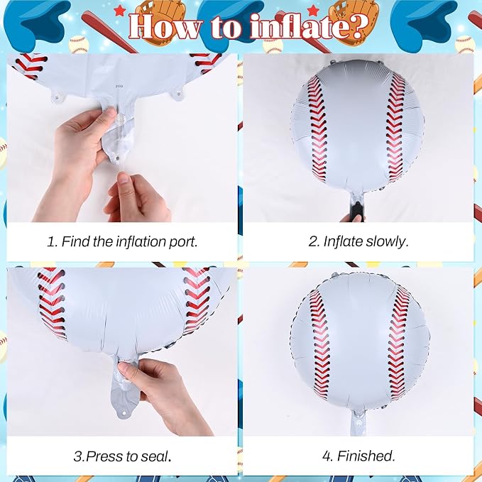 Baseball Balloon Arch Kit, 4th of July Balloon Arch Red Dusty Slate Blue Ivory Nude Balloons Garland With Baseball Foil Balloons for Men Boys Baseball Birthday Party Decorations Sport Patriotic Party