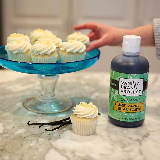 Organic Vanilla Bean Paste | Baking Necessity | Pure Vanilla for Cooking | Vanilla Bean Project | 1 Quart, 32 Ounces