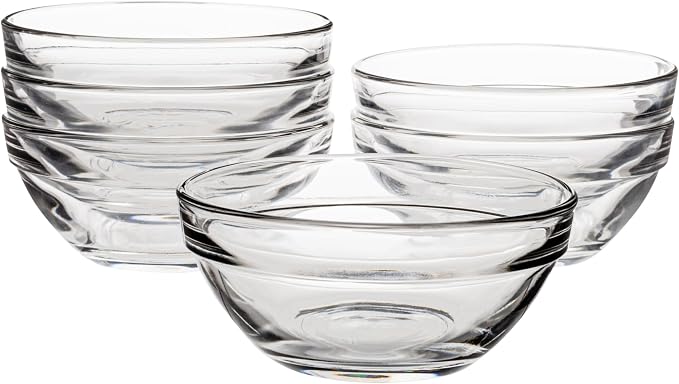 Vikko Small Glass Bowls,3.5 Inch Mise En Place Bowls, Set of 6 Glass Pinch Bowl, Prep Dish For Cooking, Sauce Bowl, Snack, Dessert & Dip