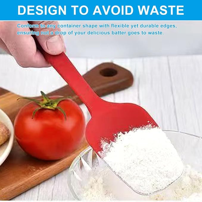 11in Heat Resistant Silicone Spatula,High Temp Flexible Kitchen Scrapers Food Grade Bowl Scrapers,Seamless Baking Supplies Scratch-Proof for Scraping Non-Stick Pans Cooking(Red2)