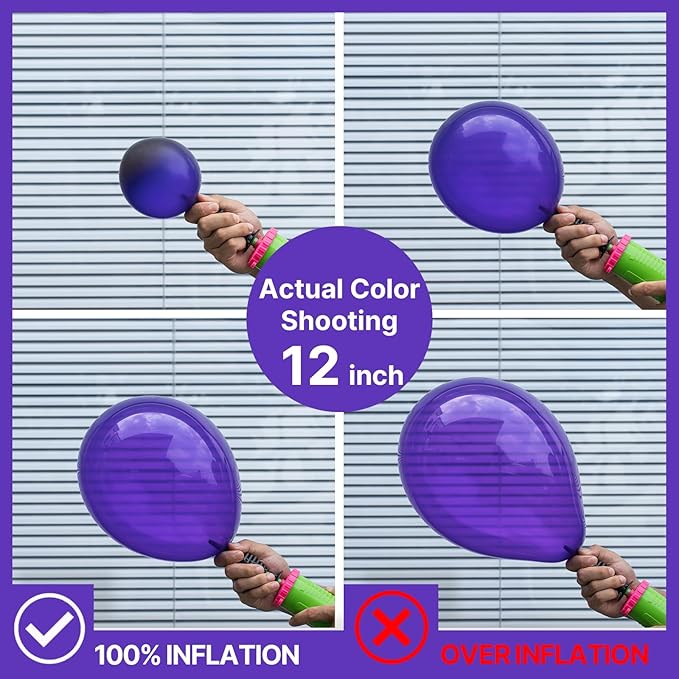 PartyWoo Dark Purple Balloons 100pcs 12 Inch Royal Purple Latex Helium Balloons for Birthday Baby Shower Graduation Anniversary Bachelorette Princess Butterfly Themed Party Decorations Purple-Y16