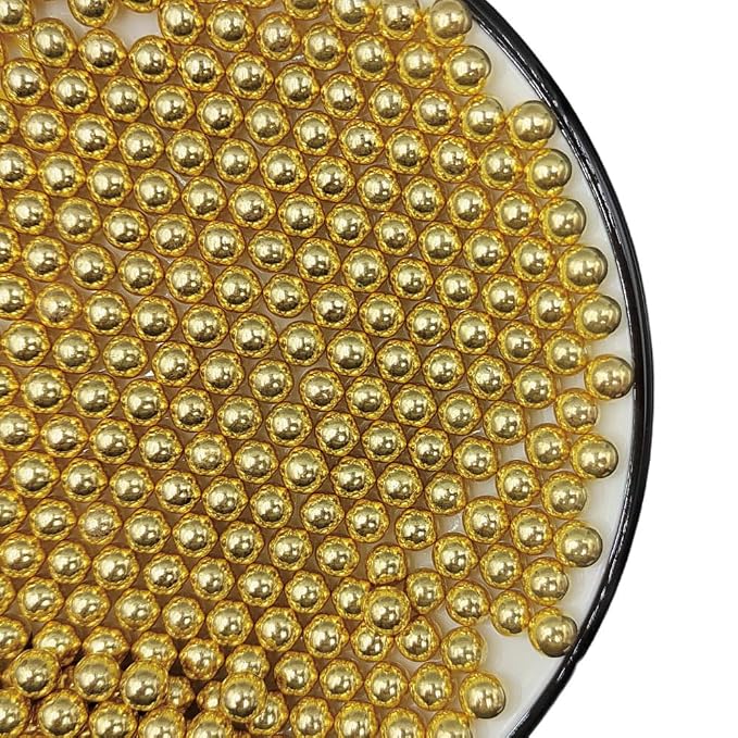 Homankit Gold Pearl Sprinkles for Cake Decorating, 7mm 120g/4.23OZ Sugar Pearl Cake Decorations for Baking Cookie Cupcake Toppers Ice Cream Toppings Birthday Wedding Supplies