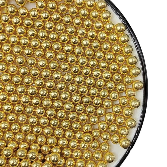 Homankit Gold Pearl Sprinkles for Cake Decorating, 7mm 120g/4.23OZ Sugar Pearl Cake Decorations for Baking Cookie Cupcake Toppers Ice Cream Toppings Birthday Wedding Supplies