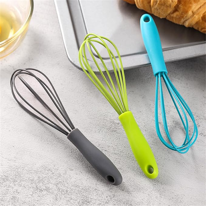 Silicone Eggs Beater Handheld Whisk Cream Foam Maker n Slip Eggs Blender Silicone Eggs Whiskers Portable Gray