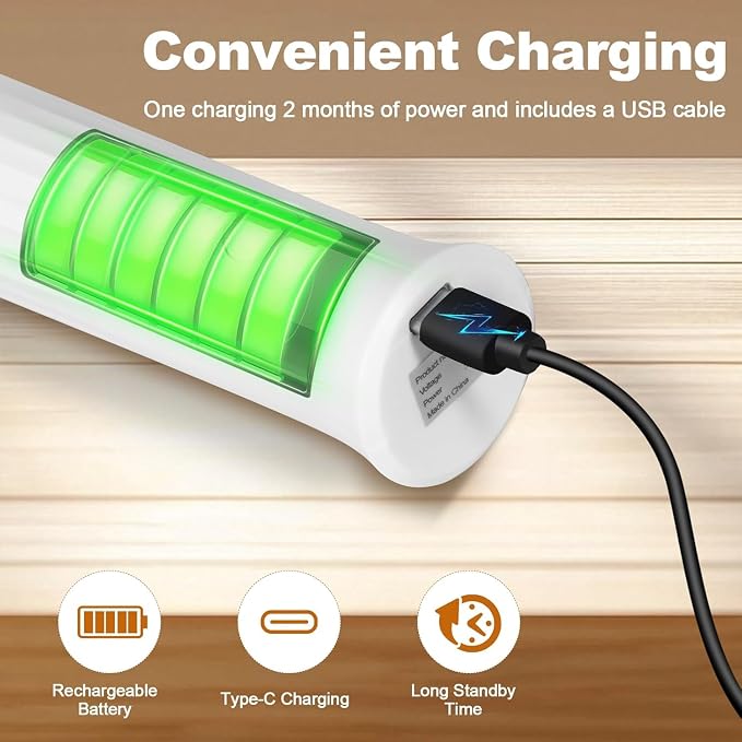 Milk Frother Handheld Rechargeable Electric Frother Wand Coffee Foam Maker with 2 Stainless Stee Whisks & 3 Speeds,Drink Mixer Handheld for for Latte, Cappuccino, Hot Chocolate, Matcha, Egg (White)