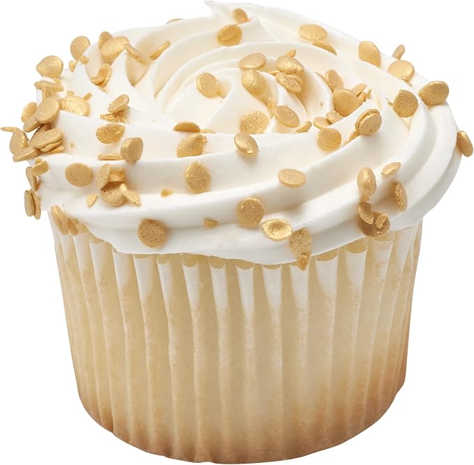 DECOPAC Quins Fancy Sprinkles, 19.5oz, Candy Sprinkles in Handheld Container, Edible Sprinkles For Celebration Cakes, Cupcakes, Cookies - Confetti Gold Quin