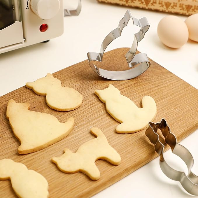 9-Piece Cat Cookie Cutter Set - 9 Unique Cat Shapes for Treats, Fondant, Pastry, DIY Baking Supplies. by ENBRWAS.
