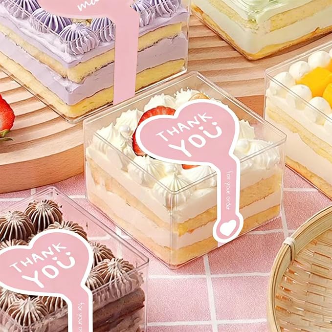 300pcs Pink Handmade Food Baking Label Stickers for Baked Goods Packaging (StyleE)