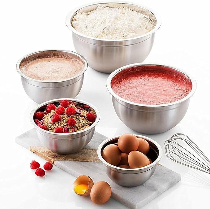 YBM HOME Heavy Duty Professional Stainless Steel Mixing Bowl – Commercial Grade Deep Prep & Serving Bowl for Baking, Cooking, Dough Mixing & Food Prep, Dishwasher Safe, 14.5 Quarts