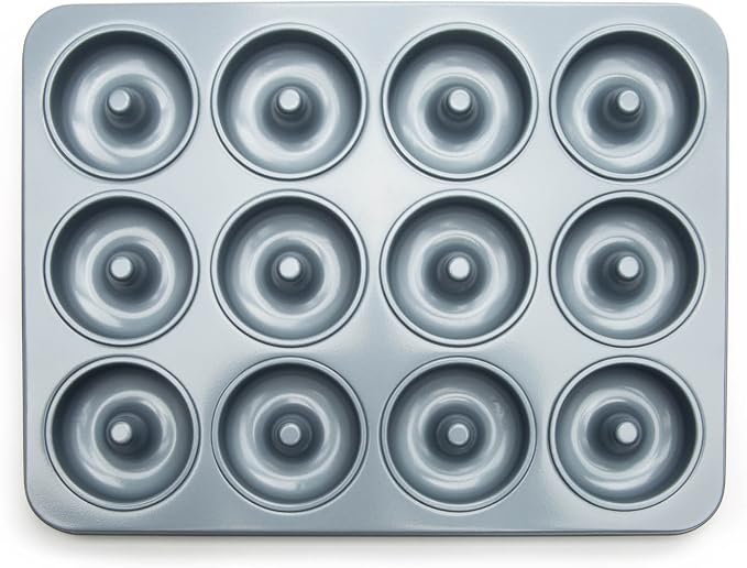Fox Run Non-Stick Mini Donut Pan, 12-Cavity Mini Donut Mold, Makes 2" Bite Sized Donuts