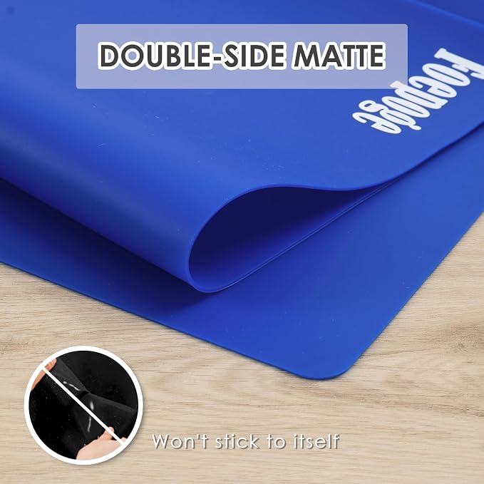 31.5" x 23.6" Extra Large Silicone Mat for Resin Casting, Crafts and Epoxy, Nonstick Silicone Sheet for Jewelry Casting Molds, Countertop Protector Mat Heat Resistant Placemats by Foepoge, Dark Blue