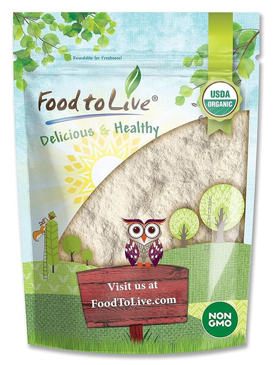 Food to Live Organic Cassava Flour, 4 Pounds — Non-GMO, Raw Yuca Root Powder, 100% Pure, Kosher, Vegan Superfood, Paleo, Bulk, Wheat Flour Substitute