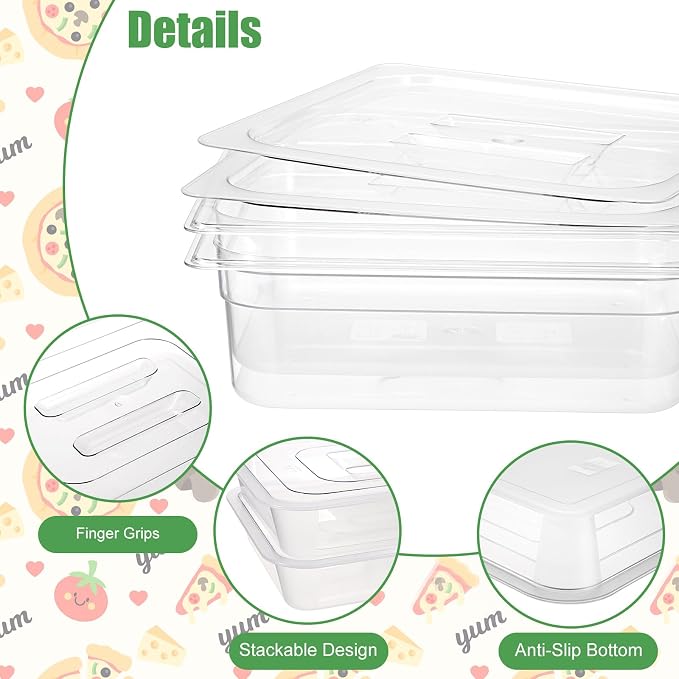 2 PCS Clear Pizza Dough Proofing Box with Lids, 15.7x10.2 Inch Dough Trays for Bread Making, Stackable Pizza Proofing Container Fits 4-6 Dough Balls for Home Kitchen, Restaurants, Chef (Large)