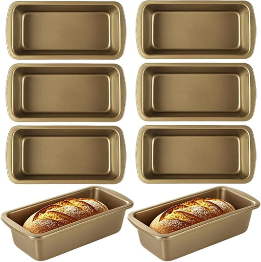 AKOLAFE 8 Pack Small Loaf Pans Nonstick 7.7x3.7 Banana Bread Pans for Homemade Bread Loaf Pan for Baking Bread Tin Metal Sourdough Bread Baking Pan Mini Sandwich Loaf Bread Pans Meatloaf Pan for Cake
