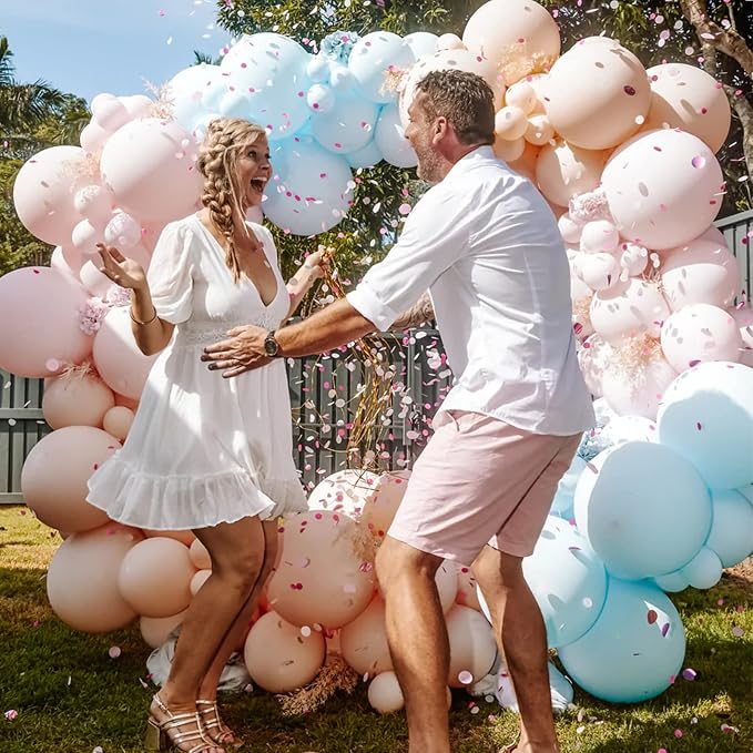 Voircoloria 130pcs Light Blue Balloons Different Sizes 18" 12" 10" 5" Baby Blue Balloons for Boys Girls Birthday Baby Shower Gender Reveal Wedding Children's Day Decorations