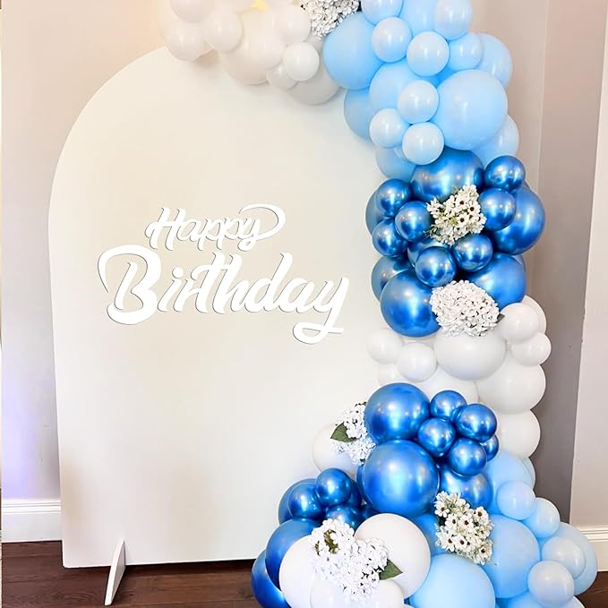 120pcs Metallic Blue Balloons, 18 12 10 5 inch Metallic Blue Balloons Different Sizes Blue Balloon Arch Kit for Graduation Baby Shower Wedding Birthday Party Decorations