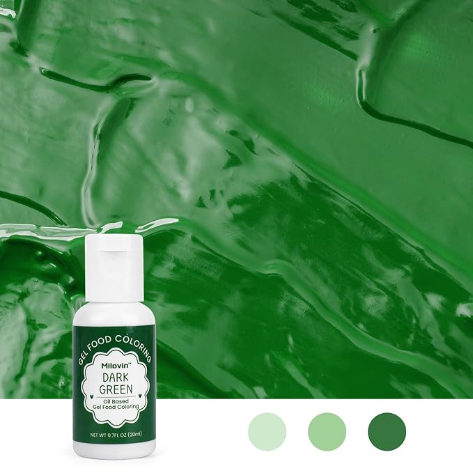 Oil Based Food Coloring for Chocolate, 20ml Edible Dark Green Oil Based Food Coloring Gel for Cake Decorating, Sugar, Candy Melts, Baking, Cookies, Frosting, Cream- 0.7 Fl. Oz(Dark Green)