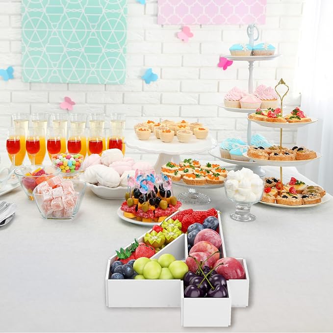 HILAVO Cardboard Number for Charcuterie, 13.7" Cardboard Number 4 Fillable Number for Food Paper Mache Number Boxes for Cupcake Sweet Candy 4th Birthday Anniversary Party Decorations