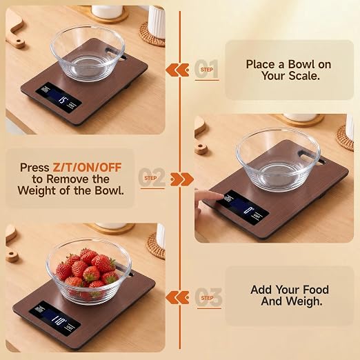 Digital Kitchen Scale & Food Weight Scale with Hang Loop, 11lb Baking Scale for Home and Kitchen, Precise Scales with Grams and Ounces, Stainless Steel (Red)