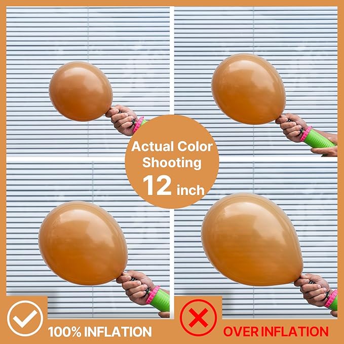 PartyWoo Tan Balloons 100 pcs 12 Inch Boho Neutral Light Brown Coffee Fall Latex Helium Balloons for Graduation Birthday Safari Boy Baby Shower Jungle Cowgirl Woodland Party Decorations Brown-F10