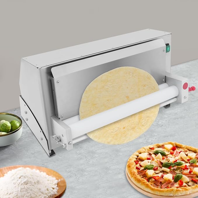 Electric Pizza Dough Roller Sheeter Machine, Automatic Commercial Pizza Press Making Machine 450W 110V Stainless Steel Pasta Maker Machine For Bakeries Pizzerias, Restaurants Kitchens (3-18in)