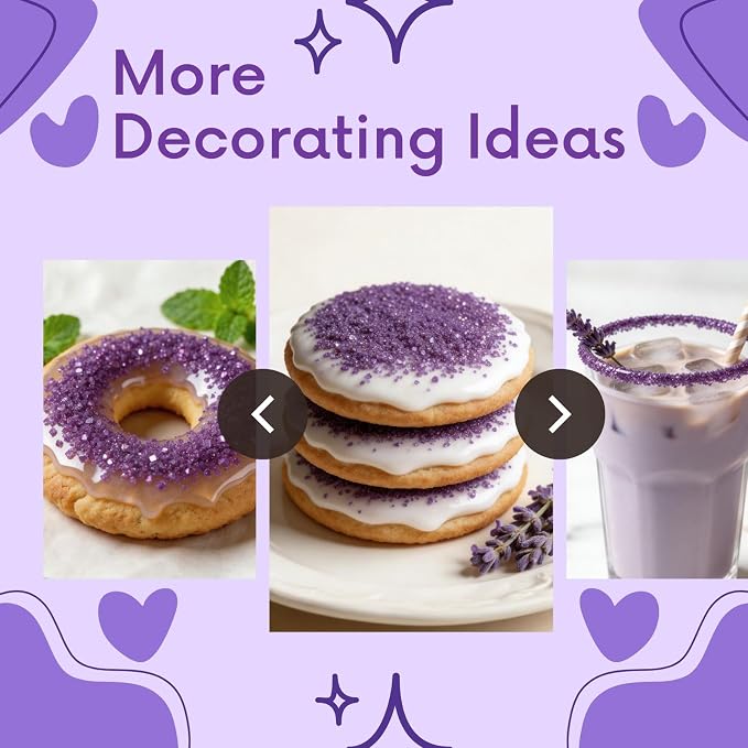 Purple Sanding Sugar | Purple Sprinkles | Edible Coarse Sugar Crystals | For Baking Dessert Decorating, Cake, Cupcake, Cookie, Ice Cream | Halloween Mardi Gras Holiday Party | 4.6 Ounces