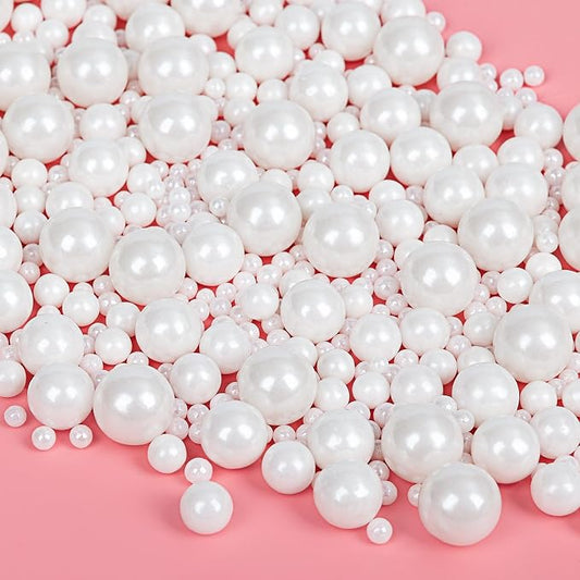 Edible White Pearl Sprinkles for Cake Decorating,130g/4.58oz,Edible Pearls Sugar Sprinkle Mix Size,Baking Candy Decorations,Cupcake Toppers,Cookie Donuts Ice Cream Dessert Decorating,Wedding Birthday Party