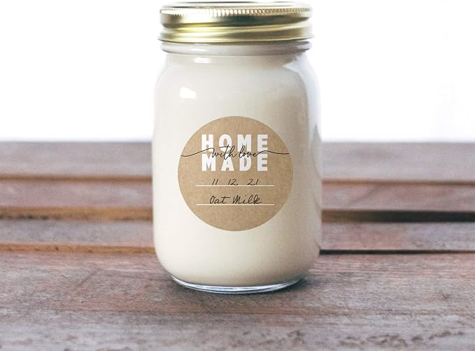 Homemade with Love Canning Stickers / 500 Circle Labels Printed On Sturdy Kraft Stock / 2" Modern Illustrated Decals
