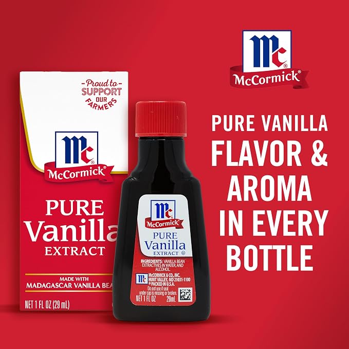 McCormick Vanilla Extract, Pure, No Corn Syrup, Gluten Free, Rich, Sweet Flavor and Aroma for Baking and Savory Dishes, 1 fl oz