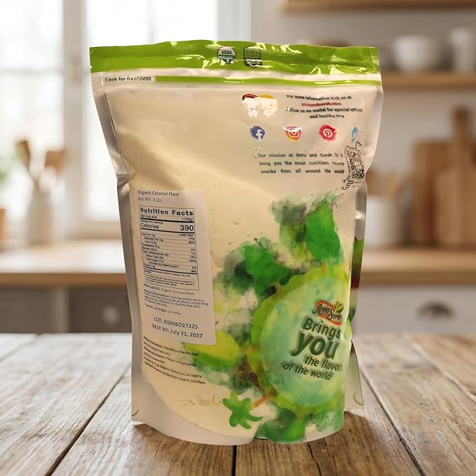 Anna and Sarah Coconut Flour, Kosher, Gluten Free, Halal, Non GMO, Vegan, Keto Friendly, in Resealable Bag (16 Lbs)