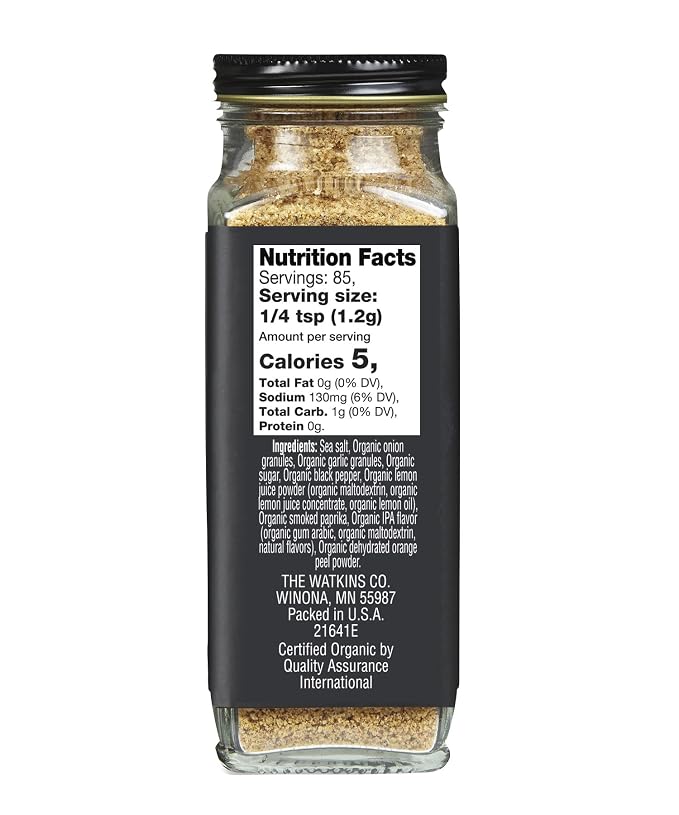 Watkins Gourmet Organic Spice Jar, IPA Seasoning, 3.6 oz. Bottle, 3-Pack