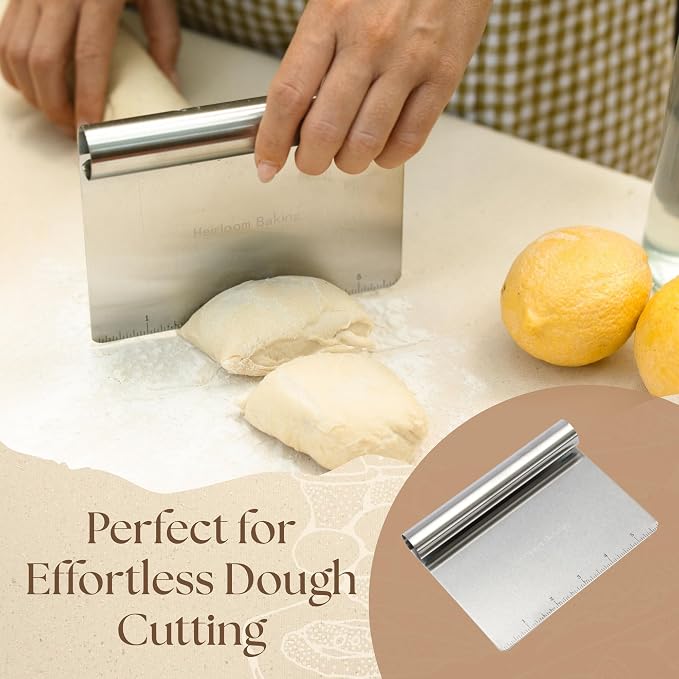 Metal bench knife dough scraper: Versatile bench scraper dough cutter tool Tool for Baking, Bread Cutting, and Kitchen Use