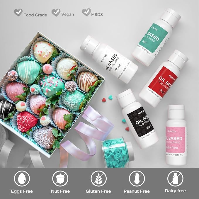 Oil Based Food Coloring for Chocolate - 30 Milliliters Upgraded Black Oil Food Color for Baking Cake Decorating, Edible Food Dye for Candy Melts Cookies Easter Egg Icing Fondant Meringues