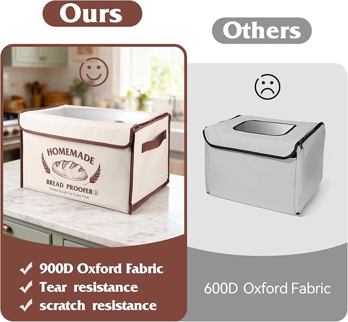 Bread Proofing Box with Shelf,Foldable dough proofing box with 50-130℉ Temp Control & 24H Timer,Space-Saving Dough Proofer for Yogurt, Pizza, Bread Baking