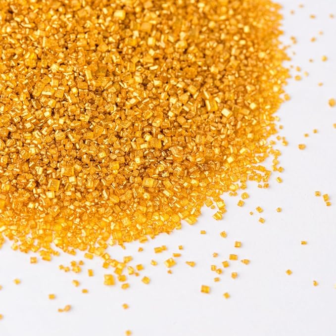 Sweets Indeed Gold Decorating Sugar – Gold Sanding Sugar Crystals for Baking & Decorating Cupcakes, Cookies, Cakes & Desserts – Wedding, Holiday & Party Topping – 5.11 ounces