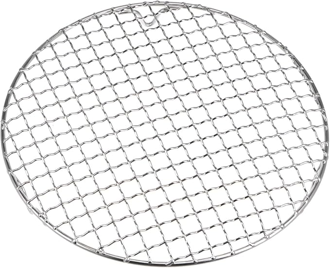 HARFINGTON Round Cooking Rack 9.5-inch 201 Stainless Steel Cross Wire Barbecue Grill Net with 20mm Legs for Cooking Baking Steaming BBQ