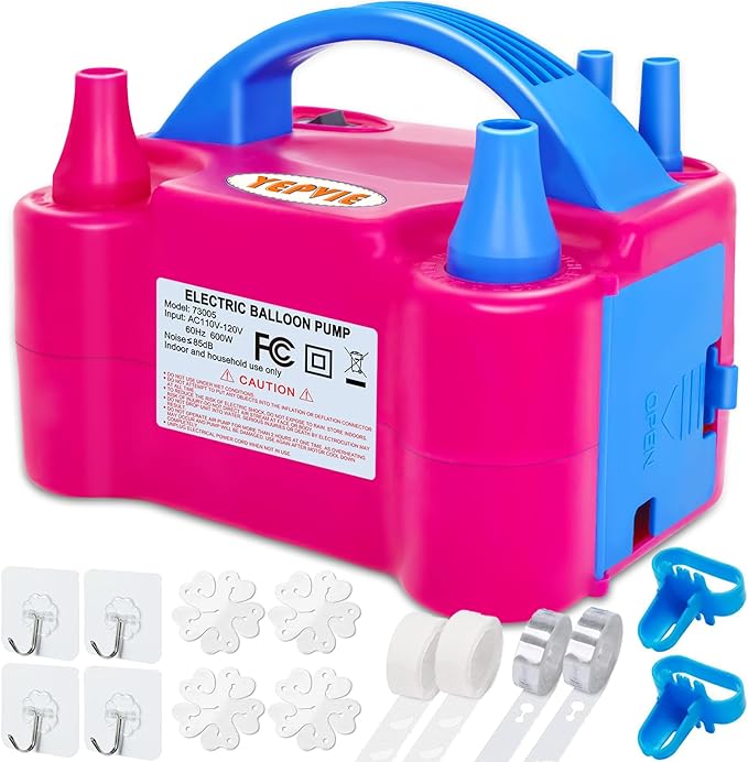 Electric Balloon Pump, Portable 2 Modes Balloon Blower Machine with 14 Balloon Arch Kits, Air Pump for Balloon, Balloon Inflator for Party Decoration