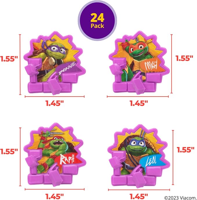 DecoPac Teenage Mutant Ninja Turtles Turtle Power Rings, Cupcake Decorations For Birthday Party, Cakes, And Celebrations - 24 Pack