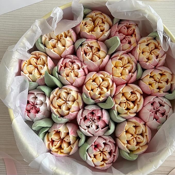 6Pcs Jumbo Russian Piping Tips Set, Stainless Steel Cake Decorating Extra Large Nozzles for Buttercream Flower Piping, Rose Tulip Cupcake Decorating, Reusable Icing Tips with 1 Pastry Brush (XXL, 6A)