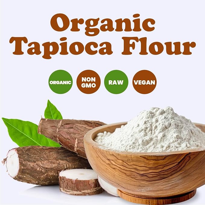 Food to Live Organic Tapioca Flour, 1 Pound – Non-GMO Finely Ground Tapioca Starch. Wheat and Rice Flour Substitute. All Purpose Thickening Agent for Baking, Sauces & Gravies. Vegan, Bulk