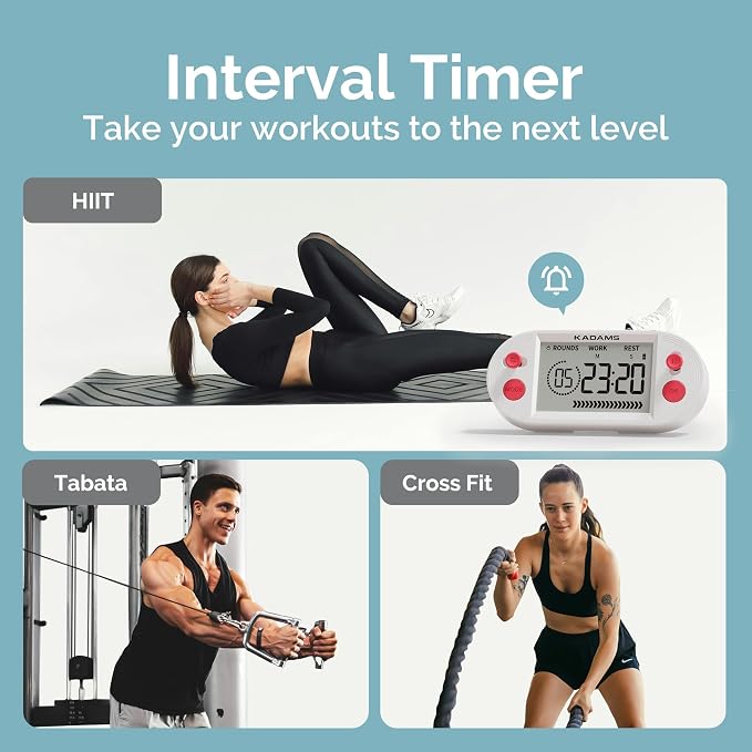 KADAMS Workout Interval Timer – HIIT, Tabata & EMOM Training with Visual Countdown Ring, Magnetic for Gym Home Workouts & Fitness
