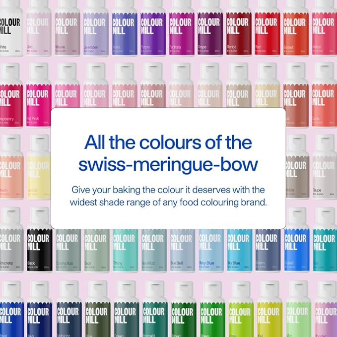 Colour Mill Oil Blend Food Coloring, Holiday Pack - 20 Milliliters Each of 6 Colors: Black, Chocolate, Green, Red, Sky Blue and White