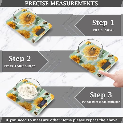 Food Scale Kitchen Scale Food Scales Digital Weight Grams and Ounces Small Electronic Food Scale for Baking Cooking Bee