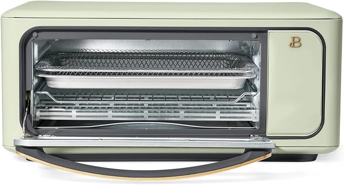 Infrared Air Fry Toaster Oven 9 Slice, 1800W Countertop Oven with Convection & Air Fry Functions, Digital Touch Display, Multi Cooking Modes for Baking, Broiling & Reheating (Sage Green)