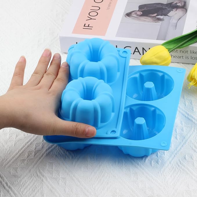 6Cavity Mini Fluted Tube Cake Pan Mold Heritage Fluted Tube Silicone Chocolate Molds For Chocolate