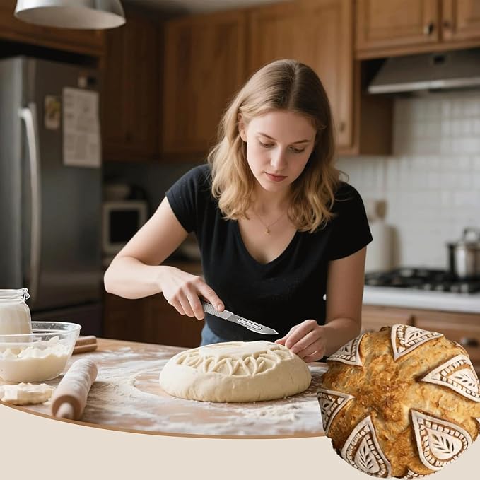 Bread Lame Knives, Bread Scoring Tool for Sourdough, w/ 10 Carbon Steel Blades