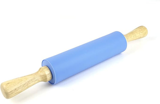 Silicone Rolling Pin for Baking Non-stick Rolling Pin Dough Roller Wooden Handle Kitchen Accessories Pastry Roller