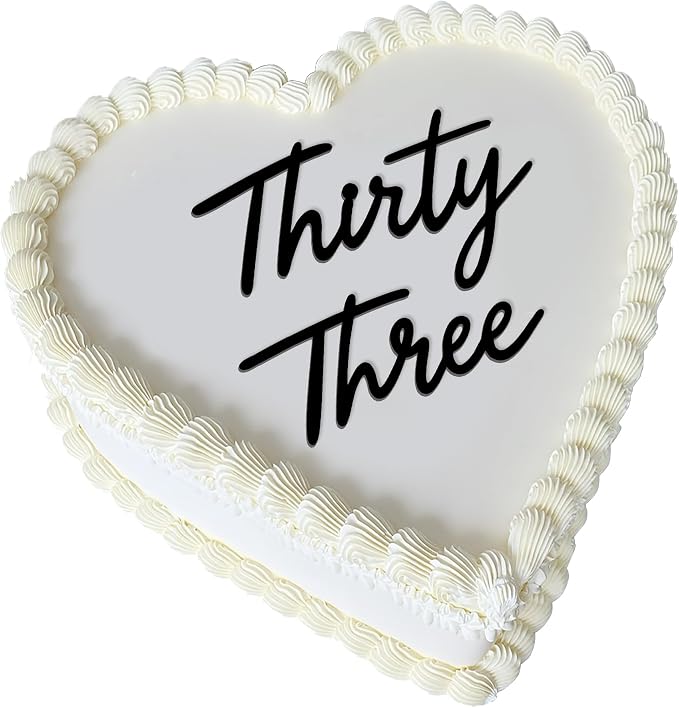 Thirty Three Cake Topper, Acrylic 33rd Birthday Cake Decoration for Birthday Party (thirty three)