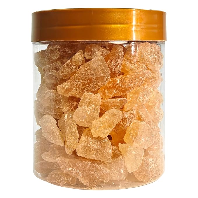 Natural Yellow Rock Sugar Crystals (黄冰糖), Traditional Cane Sugar Crystals for Tea, Desserts & Cooking, No Additives, 350g