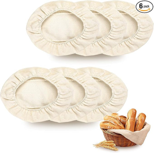 Bread Proofing Basket Cloth Liner 6 Pcs Natural Rattan Banneton Liner 10 Inch Oval Banneton Bread Proofing Cover Basket Cloth Liner Sourdough Bread Baking Supplies Cloth Bowl Covers for Bread Proofing